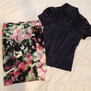 Silk Armani skirt + silk Zara blouse